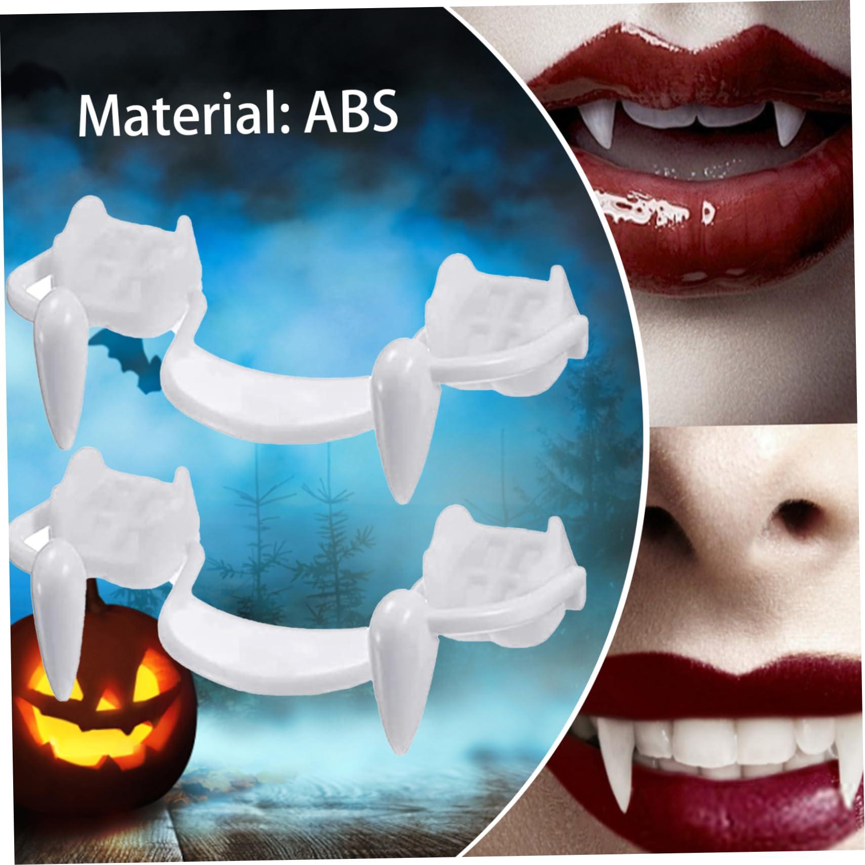 KUYYFDS KUYYFDS Vampire Teeth,Vampire Fangs Retractable Fangs for Adults 2 Pieces Telescopic Fangs Teeth Fake Fangs Braces Fake Dentures with Halloween Party Fangs