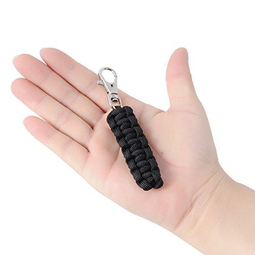 Techion Techion 4 Pack Paracord Zipper Pulls for Backpacks, Tents, Trolley Cases, Traveling Cases, Jackets and Many Other Items That with Zippers (Black)