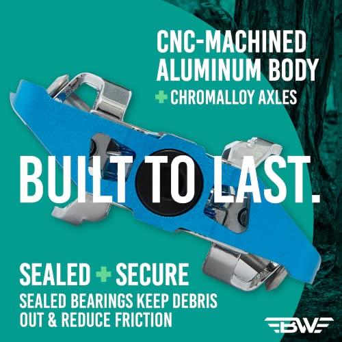 BW USA BW USA Rock Garden Flat Pedal - SPD Compatible Clipless MTB Bike Pedals - Orange