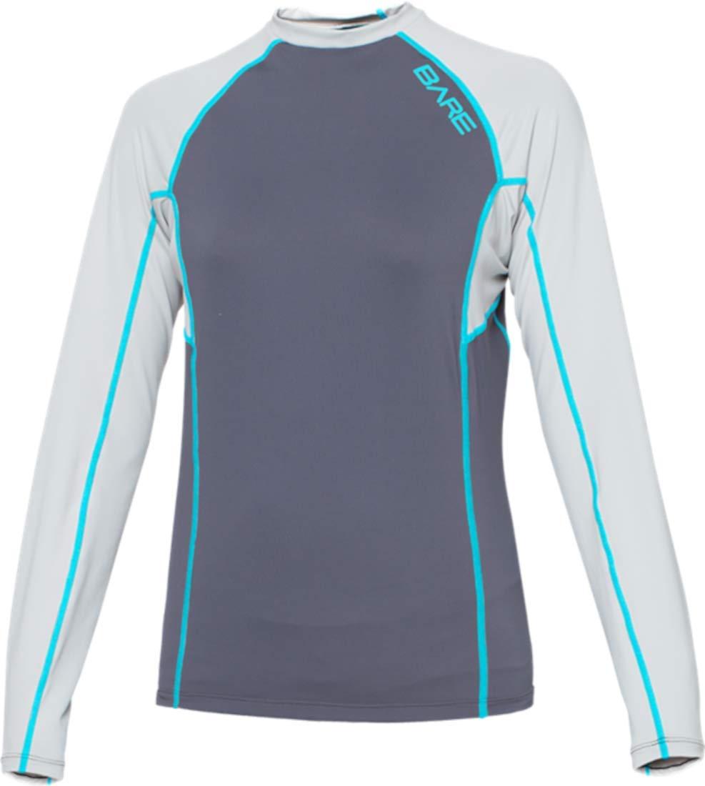 Bare Bare Womens Long Sleeved Sunguard (Small, Gray)