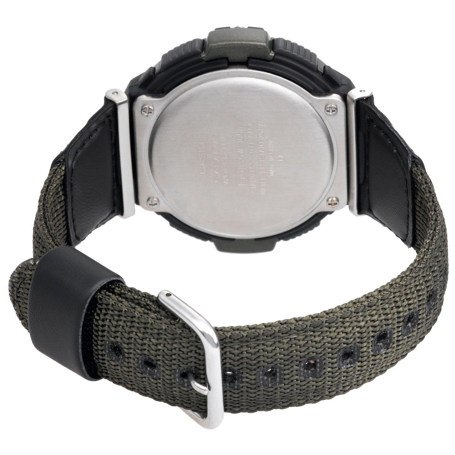 Casio Casio SGW100 Series | Digital Watch & Compass | Green/Fabric Strap | 200M WR | 100 SEC Stopwatch | Twin Sensor for Direction & Temperature | Low Temp Resistant | Auto Calendar | Multi Alarm