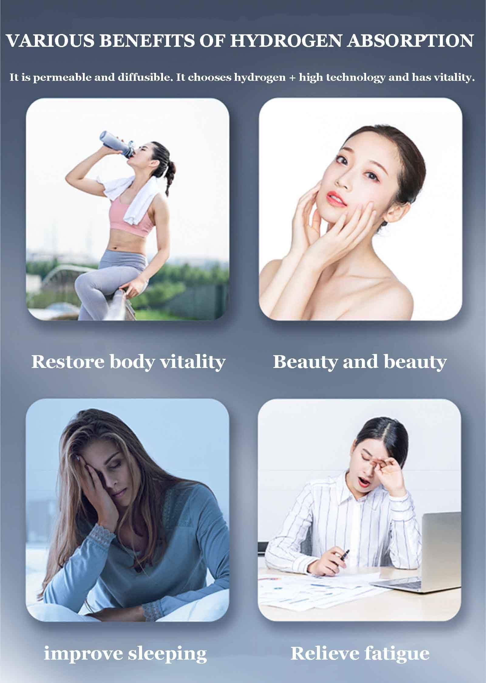 ASHLGQB ASHLGQB Hydrogen Inhalation Machine, HO-Mixed (300H+300O+300H) mL/min Hydrogen Inhaler, Upgrade Hydrogen Water Generator, 99.99% High Purity, Adjustable flow