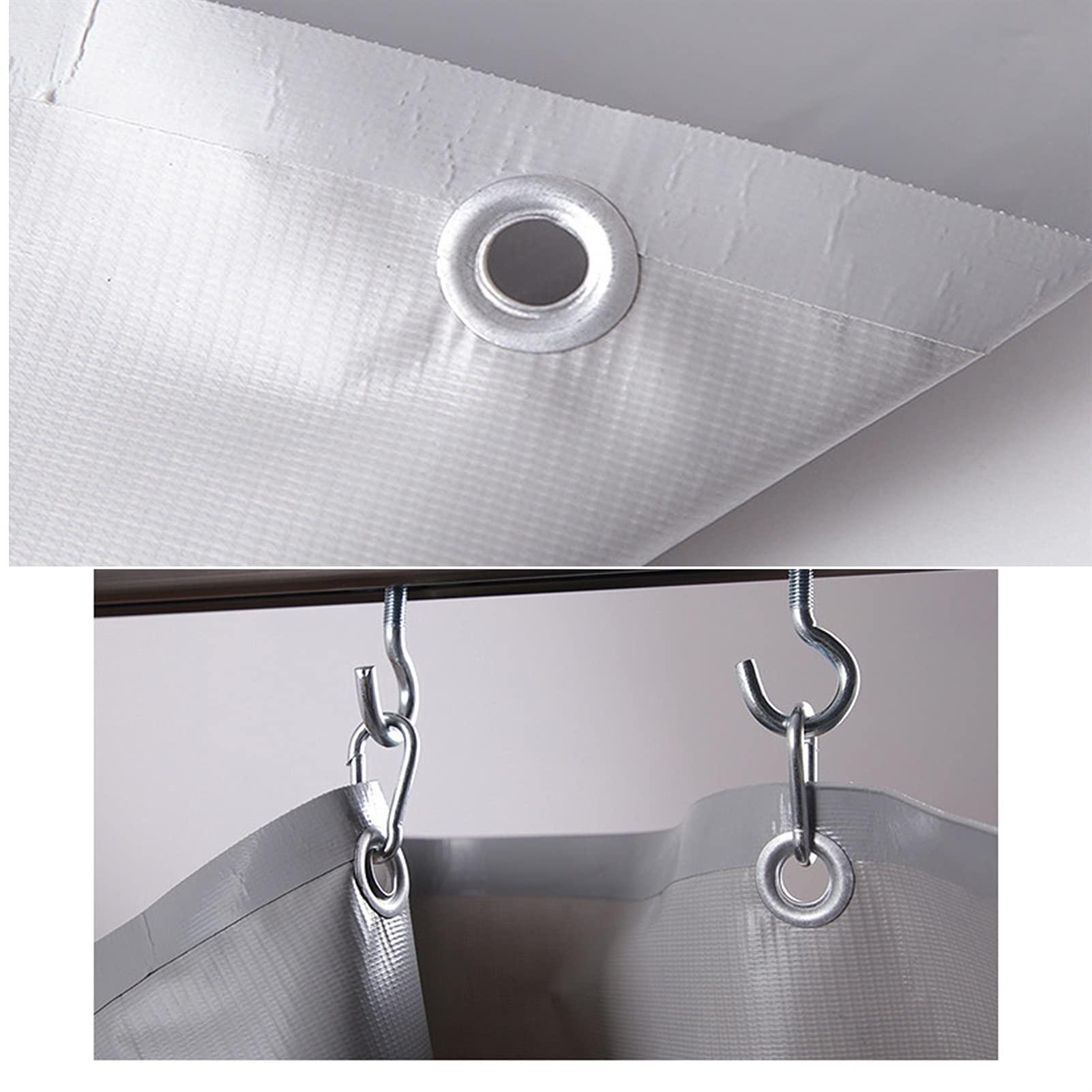 Rygcrud Rygcrud Garage Divider Curtains for Work Areas, Industrial Divider Curtains, Vinyl Panels Clear Tarp with Straight Track, Outdoor Patio Waterproof Partition(14.8x7.9FT)