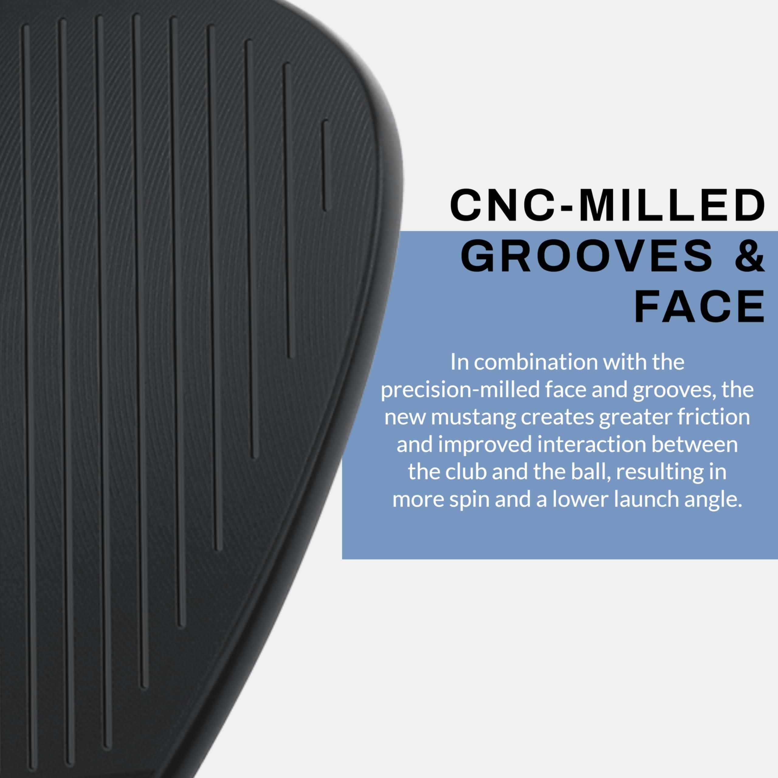 PGF GCWarehouse PGF Mustang Full Face Milled Forged High-Toe Golf Wedge Set for Men[50Degree][Right Handed][Black]