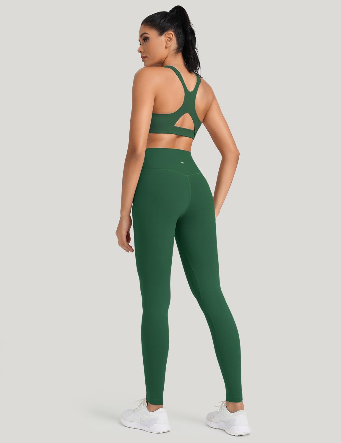 HeyNuts HeyNuts Workout Pro Full Length Yoga Leggings for Tall Women, Tummy Control Compression Athletic Yoga Pants 28'' Everglade Green XS(0/2)