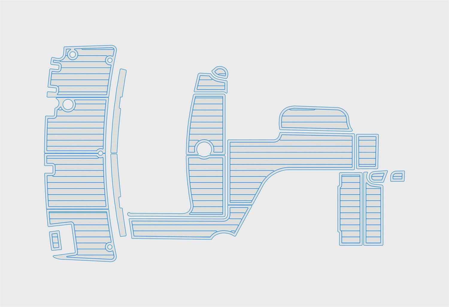 ATDEK ATDEK 2002-2005 Rinker 312 Fiesta Vee Cockpit & Swim Platform 1/4 6mm eva Faux Teak Deck Surfing Boat Fishing Boat Motorcycle Hurts crapet Non-Slip mat Marine Floor (Grey Over Blue)
