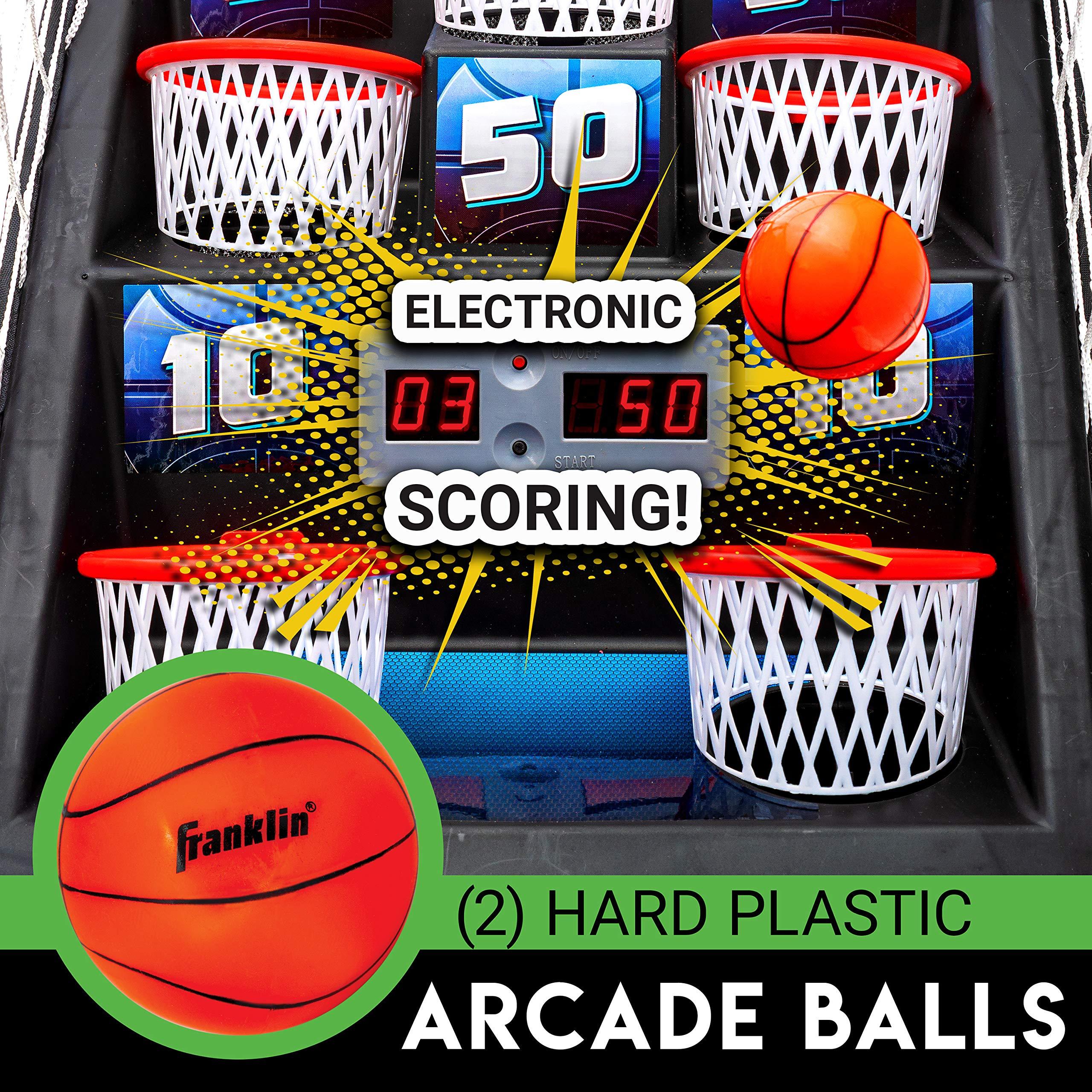 Franklin Sports Franklin Sports Basketball Arcade Game - Table Top Bounce A Bucket Shootout Basketball - Indoor Electronic Gameroom Game for Kids + Adults - Fun Toy for Boys + Girls - Red