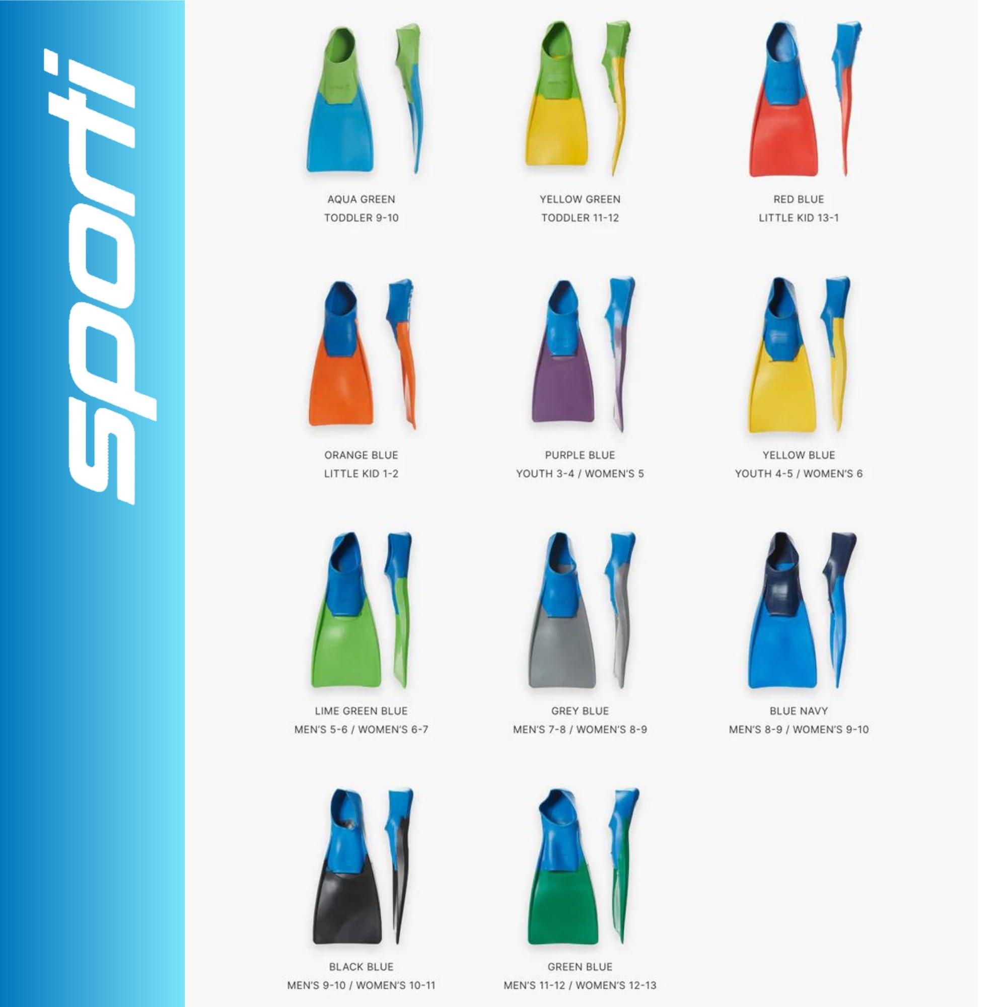 Sporti Sporti Essential Floating Swim Fins (Color) - Little Kid 1-2 (OrangeBlue)