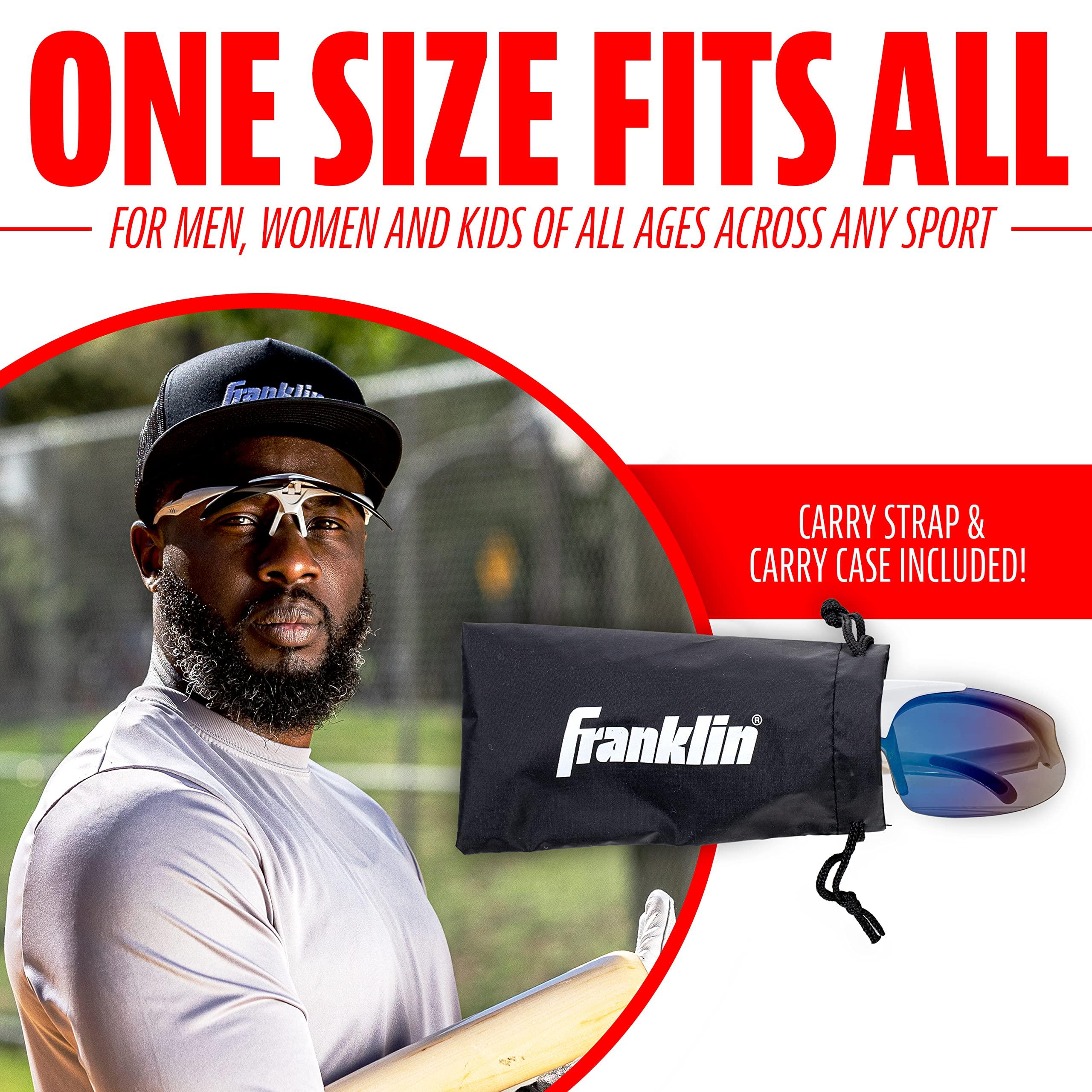 Franklin Sports Franklin Sports Oval MLB WHT DLX FLIP-UP Sunglasses, White, 147mm