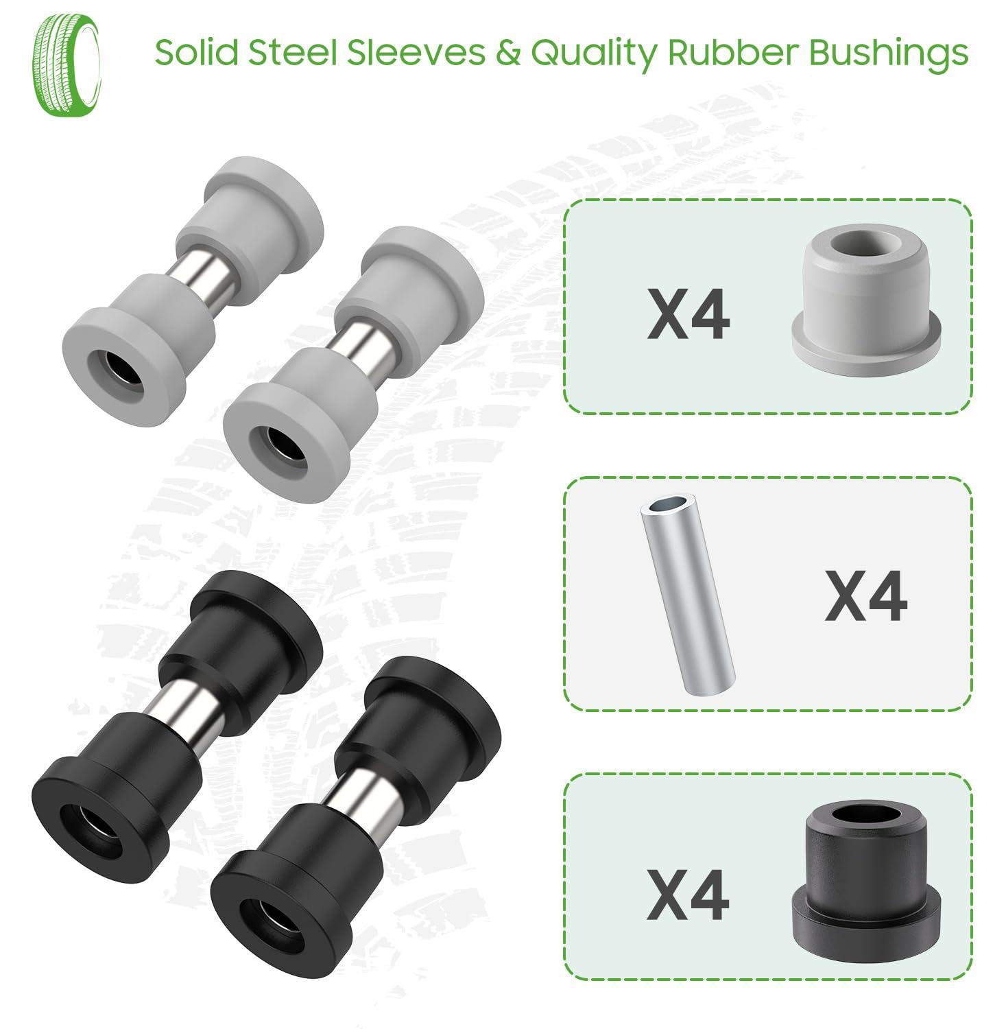 10L0L 10L0L Golf Cart Front 2-Leaf Spring Kit for Club Car DS & Precedent, Standard/Heavy Duty Leaf Spring with Bushings & Sleeves, Replace OEM 1012030, 103628801