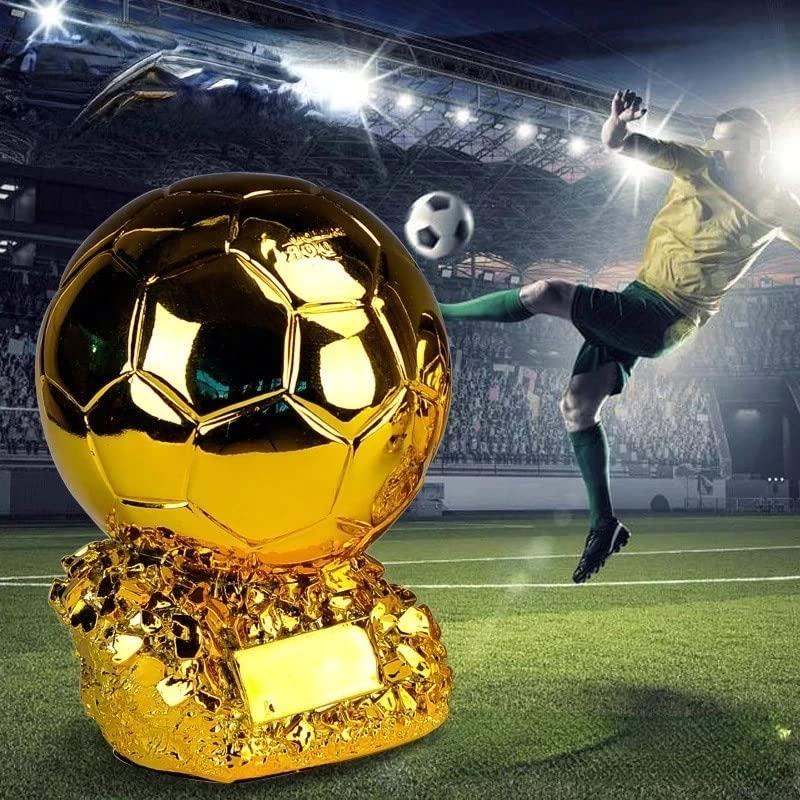 SUSANMAISON SUSANMAISON Golden Ballon Football Championship Prize Trophy Customizable Player Award Soccer Replica Fan Collectible Birthday Gift (15cm/5.9inch)