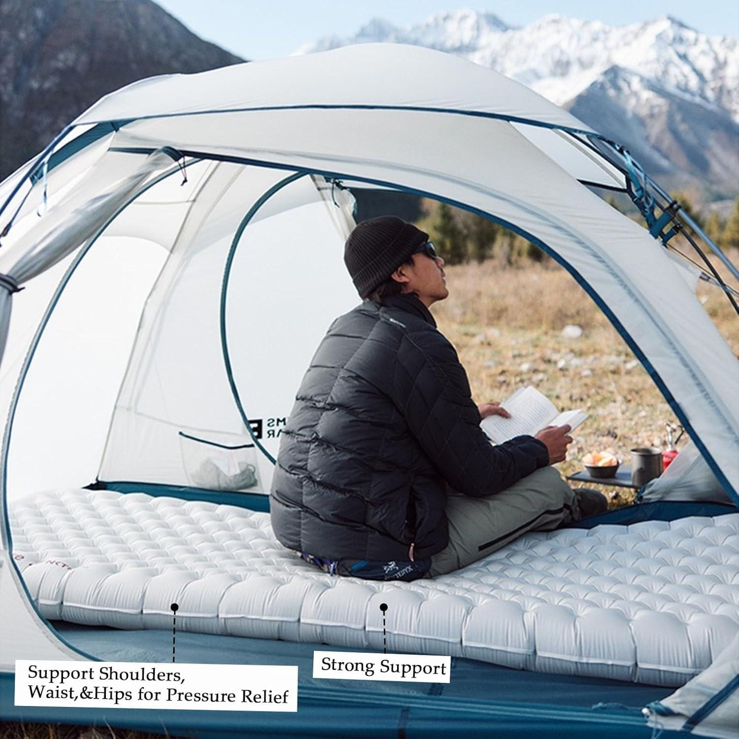 windhike windhike Naturehike 5.8/8.8 R-Value Camping Sleeping Pad,3.1"-4.7" Ultra-Thick,1-1.4LB Ultralight Camping Mat with Inflatable Bag,Backpacking Inflatable Foam Camping Mat for Car,Hiking