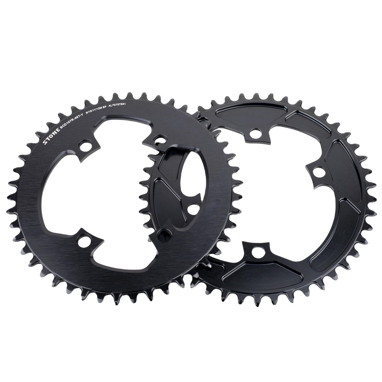 DJC Components DJC Stone Round Chainring 107BCD for Sram Rival Crankset 107 Bcd Road Bike 34 36 40 42 44 46 48 50 52 54 56 58 60T AXS Flattop