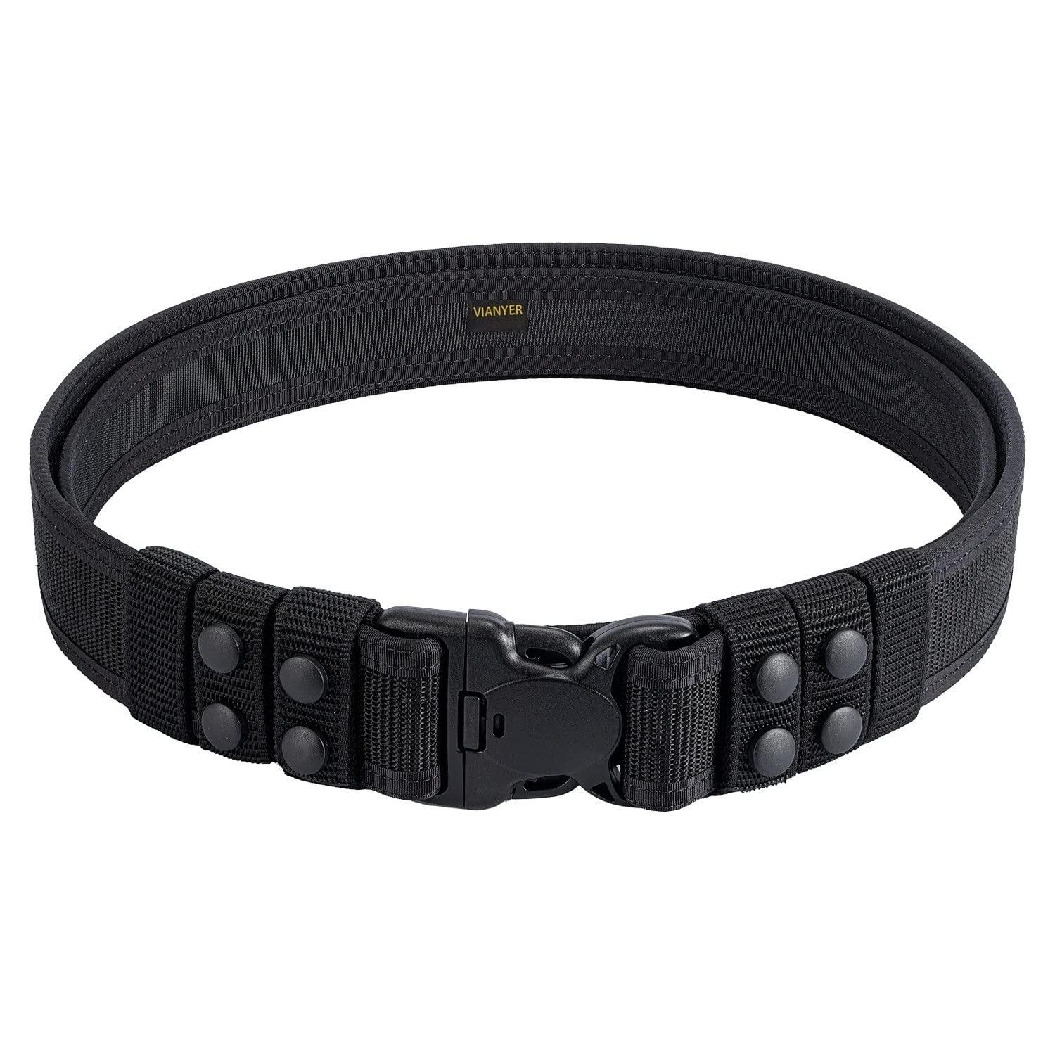 Vianyer Vianyer Duty Belt for Law Enforcement Police 2\" Tactical EDC Patrol Work Belt Officier Utility Web Belt for Security Correction L(35\"-38\")
