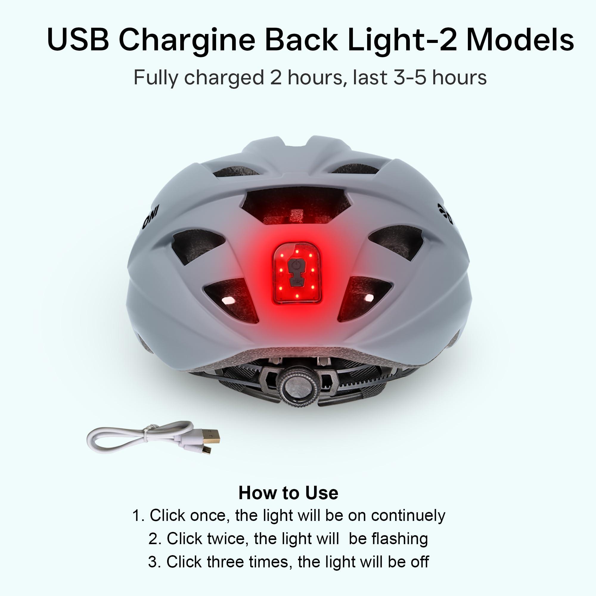 DKONI Bike Helmet Adult Urban:Bicycle Helmet for Men Women with USB Charge Detachable Taillight Helmets for Commuter Cycling Scooters