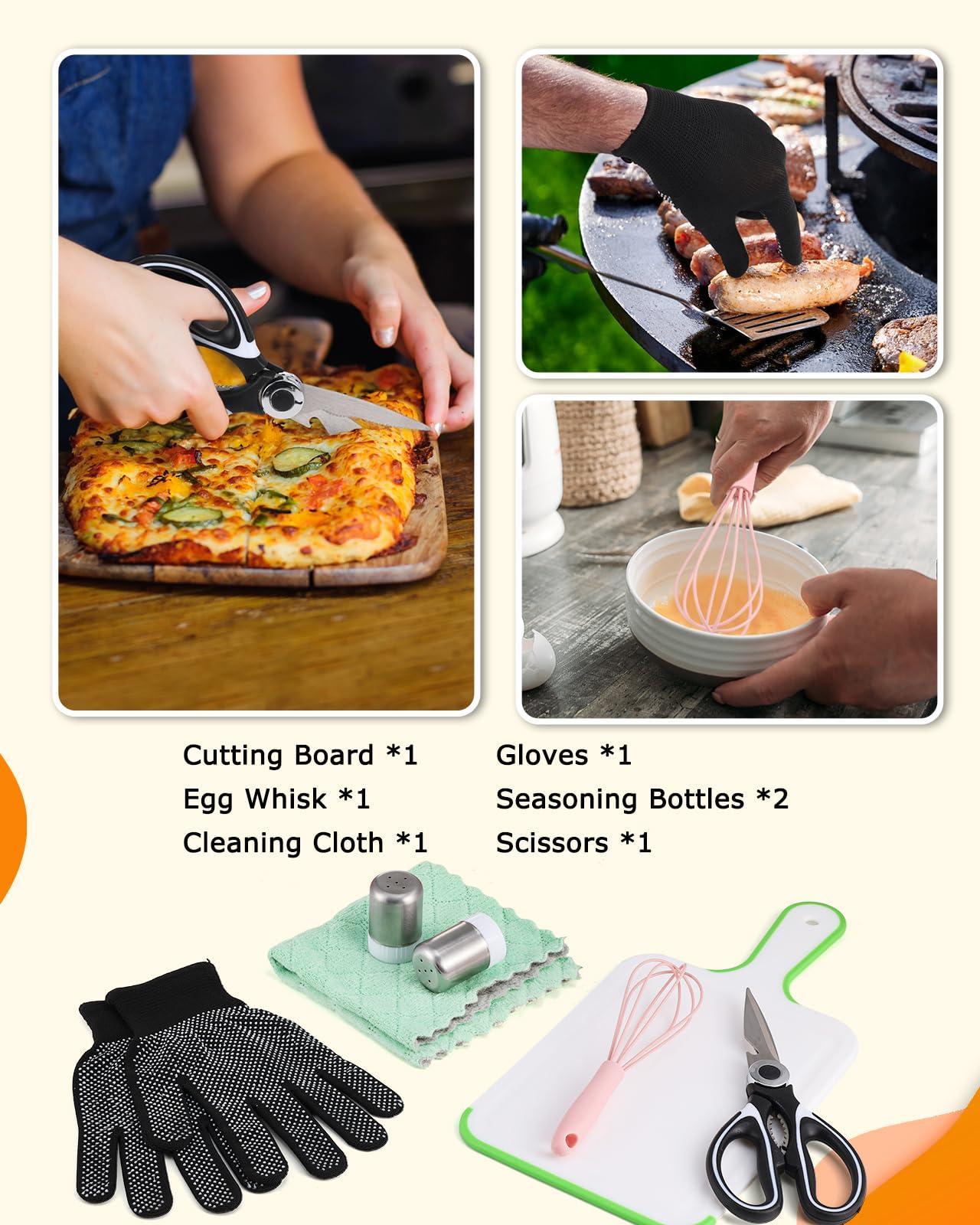 Hozzen Hozzen 45-Pcs Camping Cooking Utensil Set - Car Camping Essentials Gear for Cooking and Grilling, Portable Camp Kitchen Set, Ideal Gift for RV Tent Camper, Picnics, BBQs, Parties