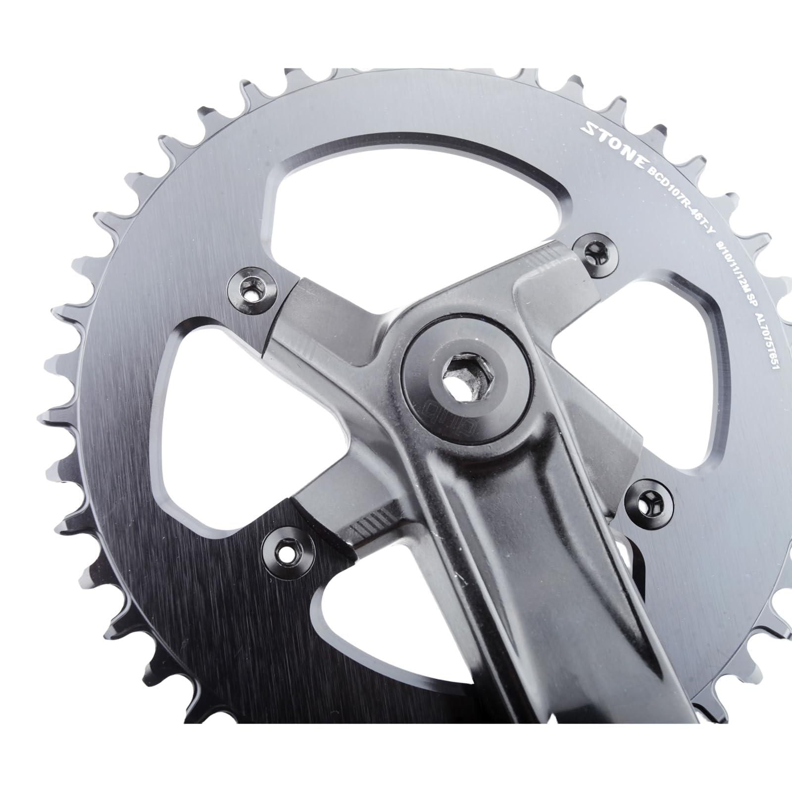DJC Components DJC Stone Round Chainring 107BCD for Sram Rival Crankset 107 Bcd Road Bike 34 36 40 42 44 46 48 50 52 54 56 58 60T AXS Flattop