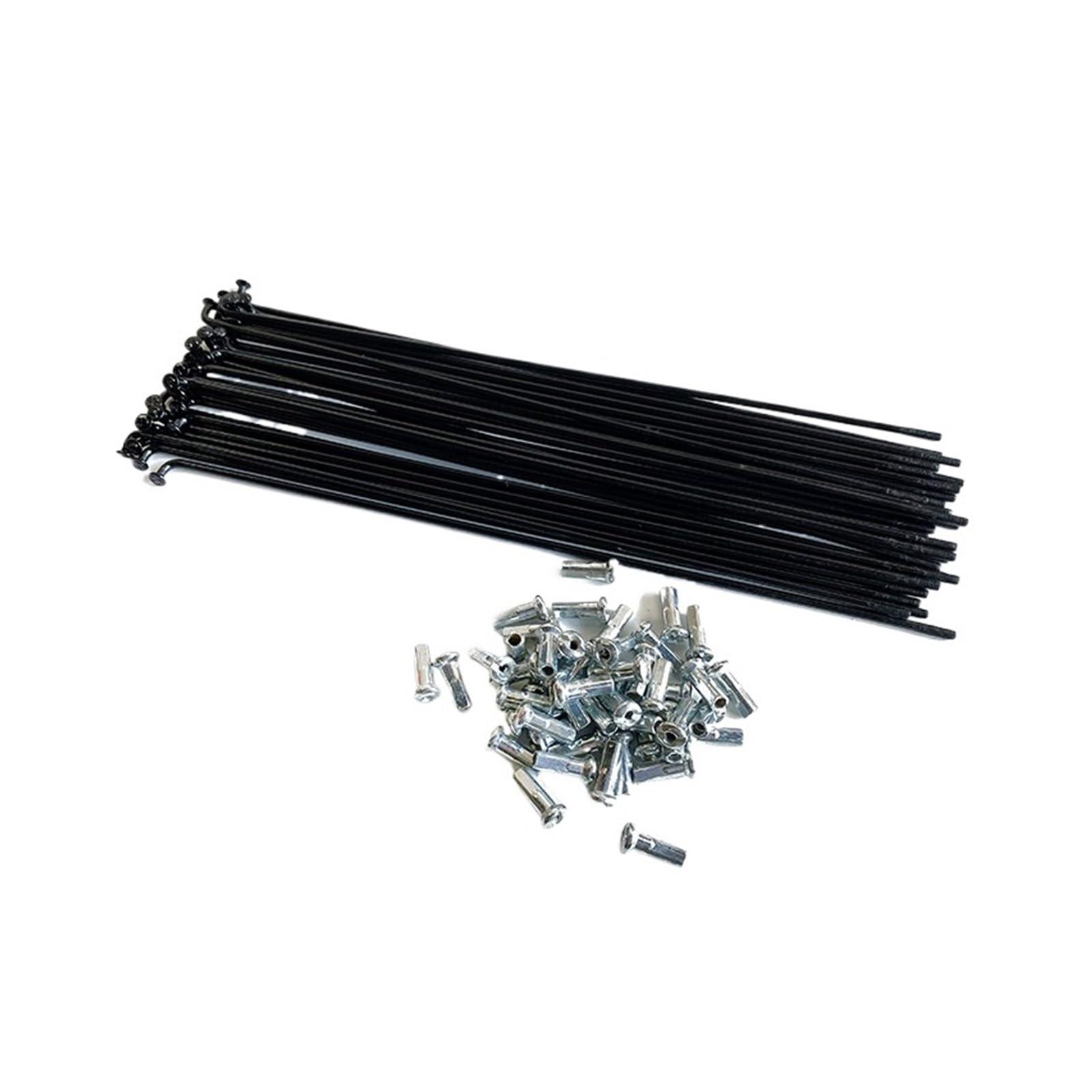 NORAZE NORAZE Bicycle 13G High-Carbon Steel Spokes and Nipples/130/137/190/204/209/210/214/220/243/250 Mm Knitting Needle (Color : Black, Size : 13G 204mm 5set)