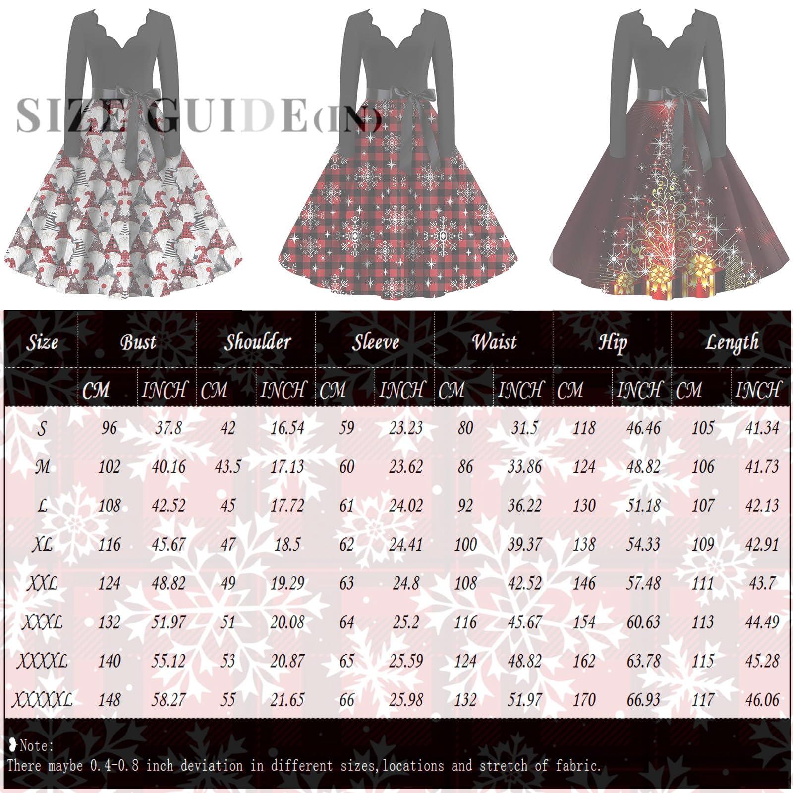 NineFit Basics Christmas Dresses for Women, Fashion V-Neck Casual Slim Printed Long Sleeve Dresses Winter Fall Women 2023 Christmasoutfit Western Dresses Plus Size Wedding Dresses (XXL, Green)