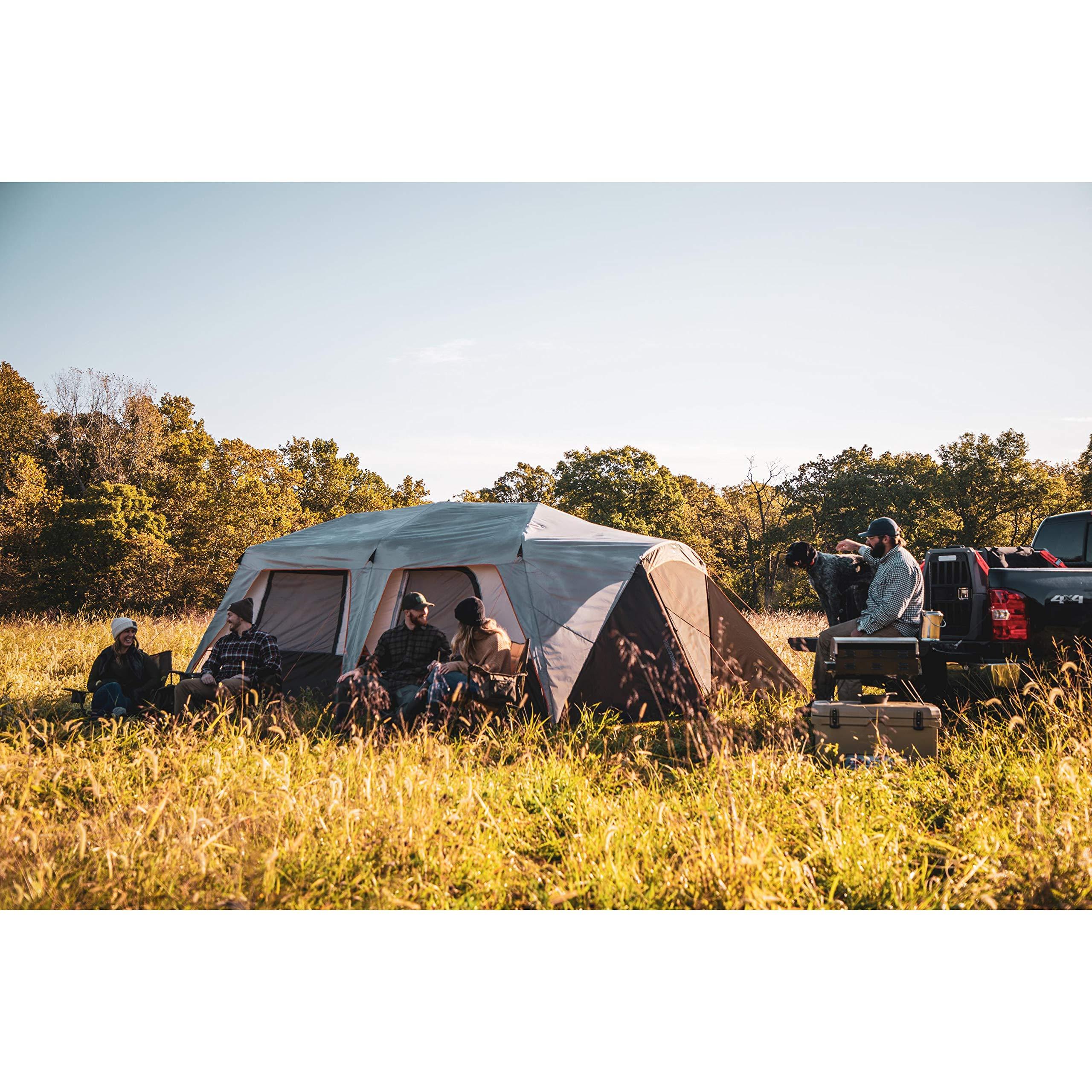 Bushnell Bushnell Instant Tent | 6 Person / 9 Person / 12 Person Instant Tents Cabin Design Perfect for 3 Season Family Camping Essentials, Hunting, and Fishing with Fast Setup and 2 Rooms (9 Person)