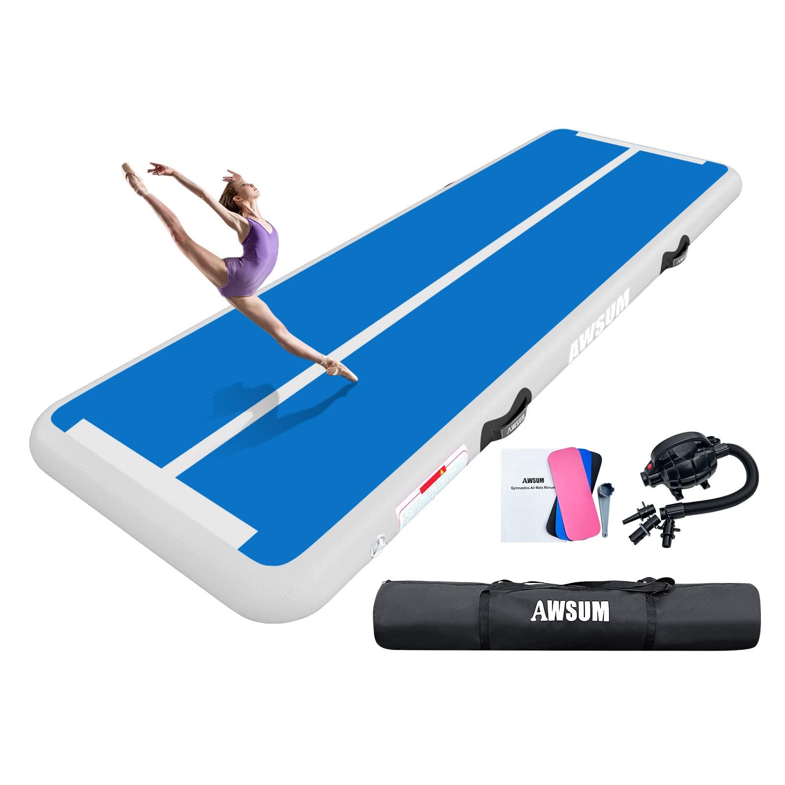 AWSUM AWSUM 13ft Air Mat Tumbling Tracks 4 inches Thickness Inflatable Gymnastics Training Mat with Electric Air Pump for Gym/Water/Yoga