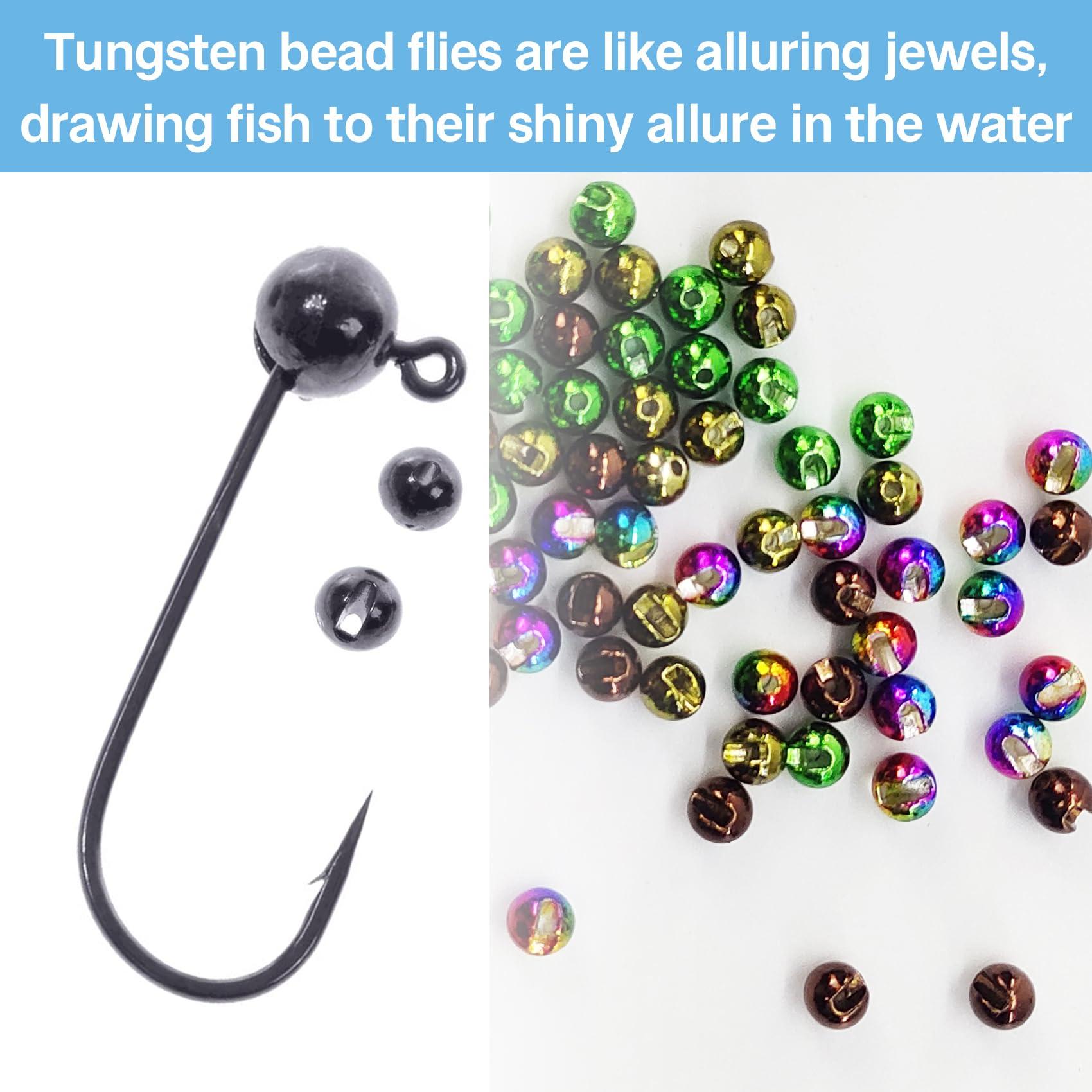 EUPHENG EUPHENG 25 PC Slotted Tungsten Beads Fly Tying Beads Head for Nymph Fishing Materials 12 Colors / 5 Sizes