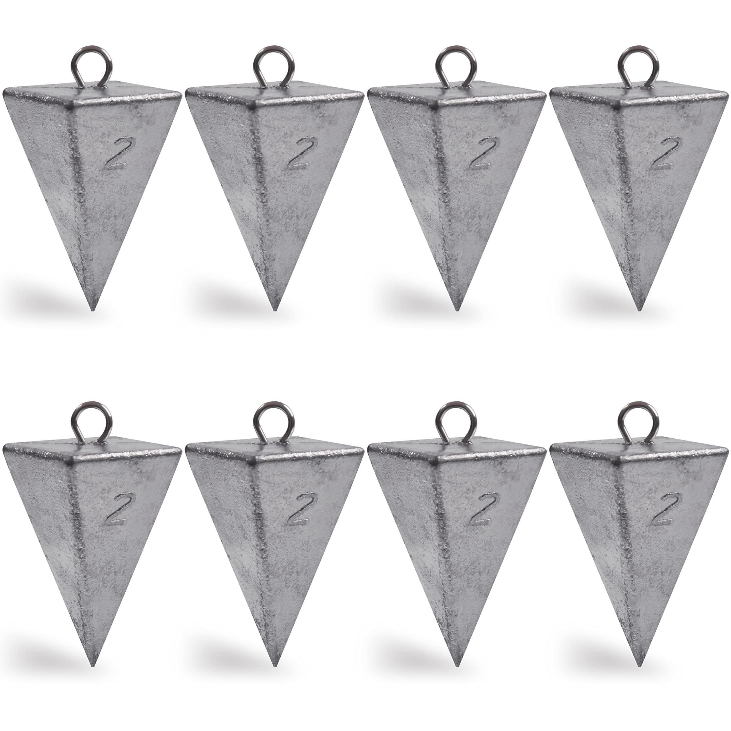 SILANON Pyramid Sinkers Fishing Weights Fishing Sinker Weights Pyramid Weights Surf Fishing Weights Saltwater Ocean Fishing Gear Tackle 1oz 2oz 3oz 4oz 5oz 6oz 8oz