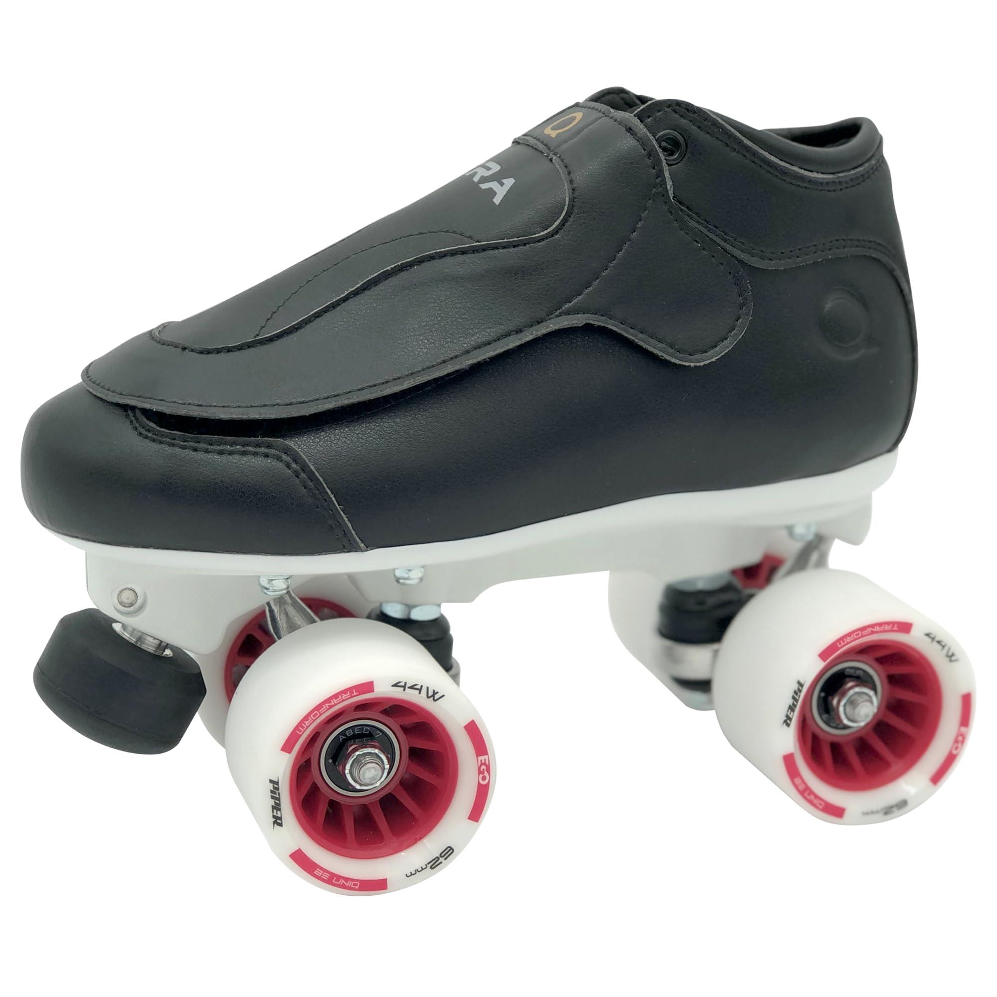 Uniq Skates Uniq Skates Quad Speed Jam Roller Skates - High-Performance Skates - Durable Construction, Cushioned Lining, Lightweight Design - Ideal for Jam Skates Enthusiasts - Size Men 5 / Ladies 6 - black-green