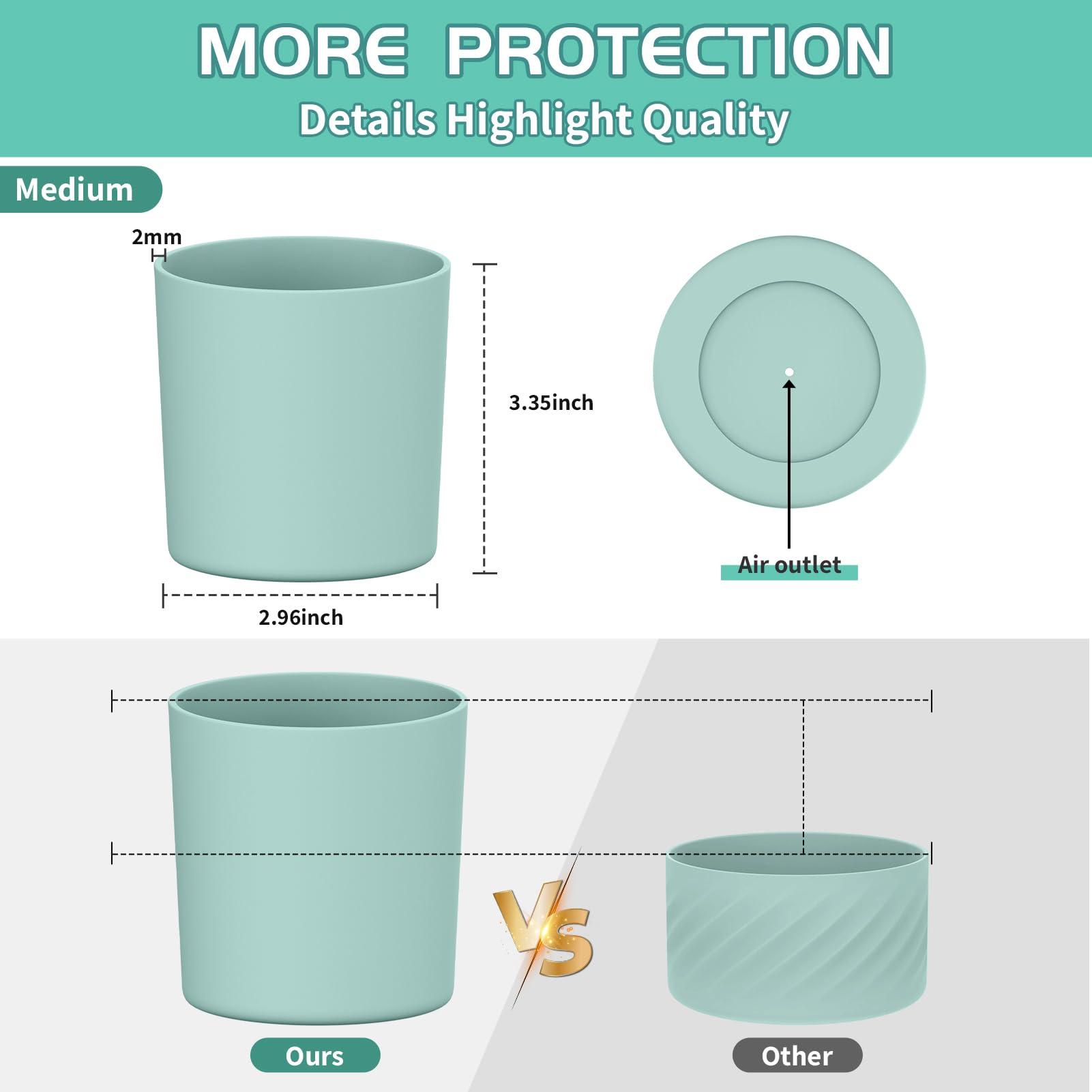 WUQID WUQID Higher Silicone Boot Compatible with Stanley Quencher H2.0 40oz 30oz 20oz & IceFlow Flip 30oz 20oz,Fit Same Diameter 20oz-40oz Tumbler Cups Anti-Slip Bottle Bottom Sleeve Cover