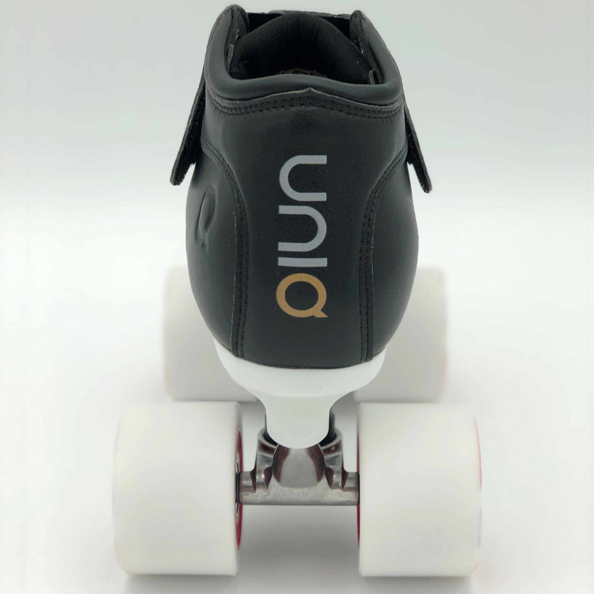 Uniq Skates Uniq Skates Quad Speed Jam Roller Skates - High-Performance Skates - Durable Construction, Cushioned Lining, Lightweight Design - Ideal for Jam Skates Enthusiasts - Size Men 5 / Ladies 6 - black-green