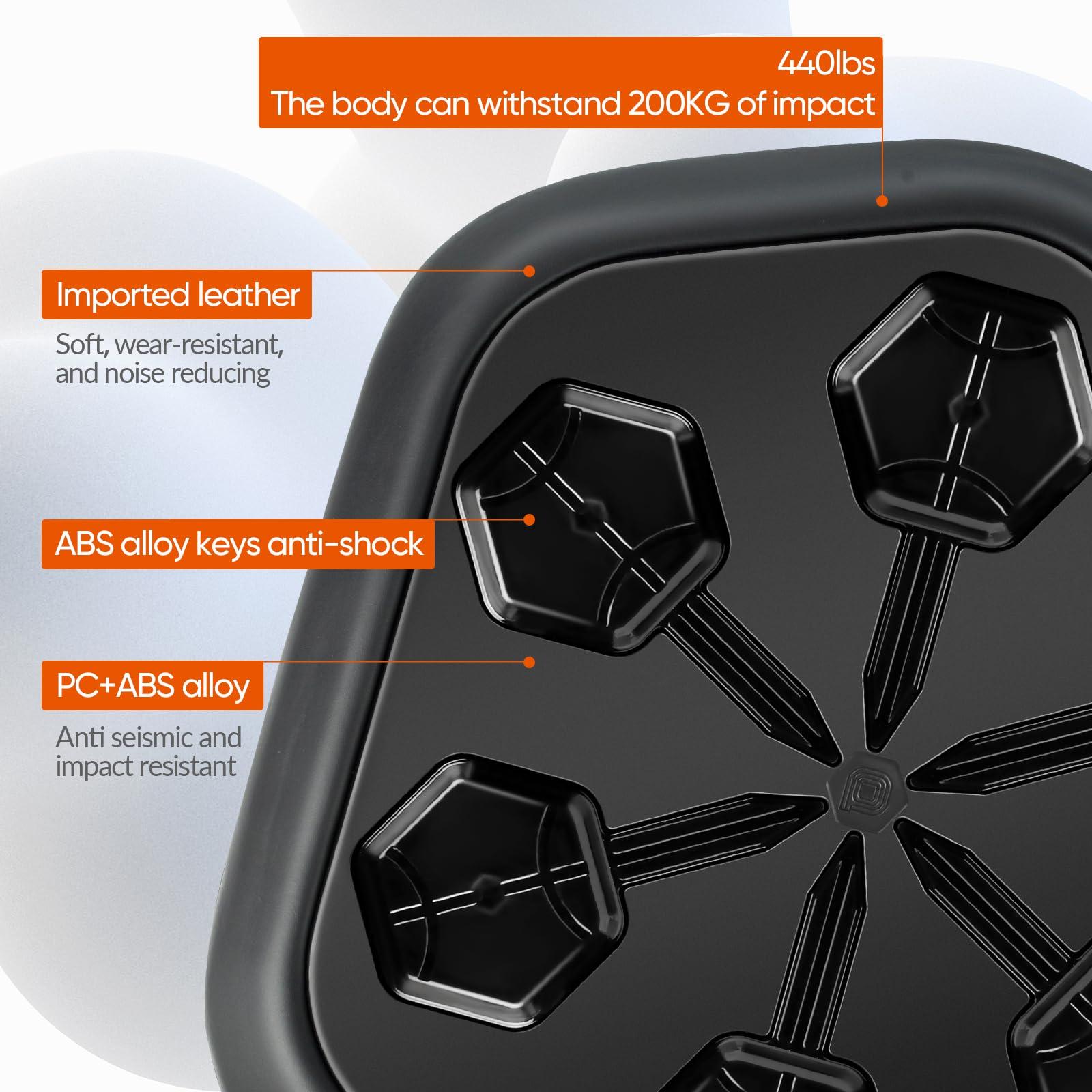 ONEPUNCH ONEPUNCH Music Boxing Machine for Adults, Electronic Boxing Equipment Pads with Bigger Panel & Boxing Gloves, Boxing Music Workout Machine for Release Stress, Velcro Installation, Height Adjustable