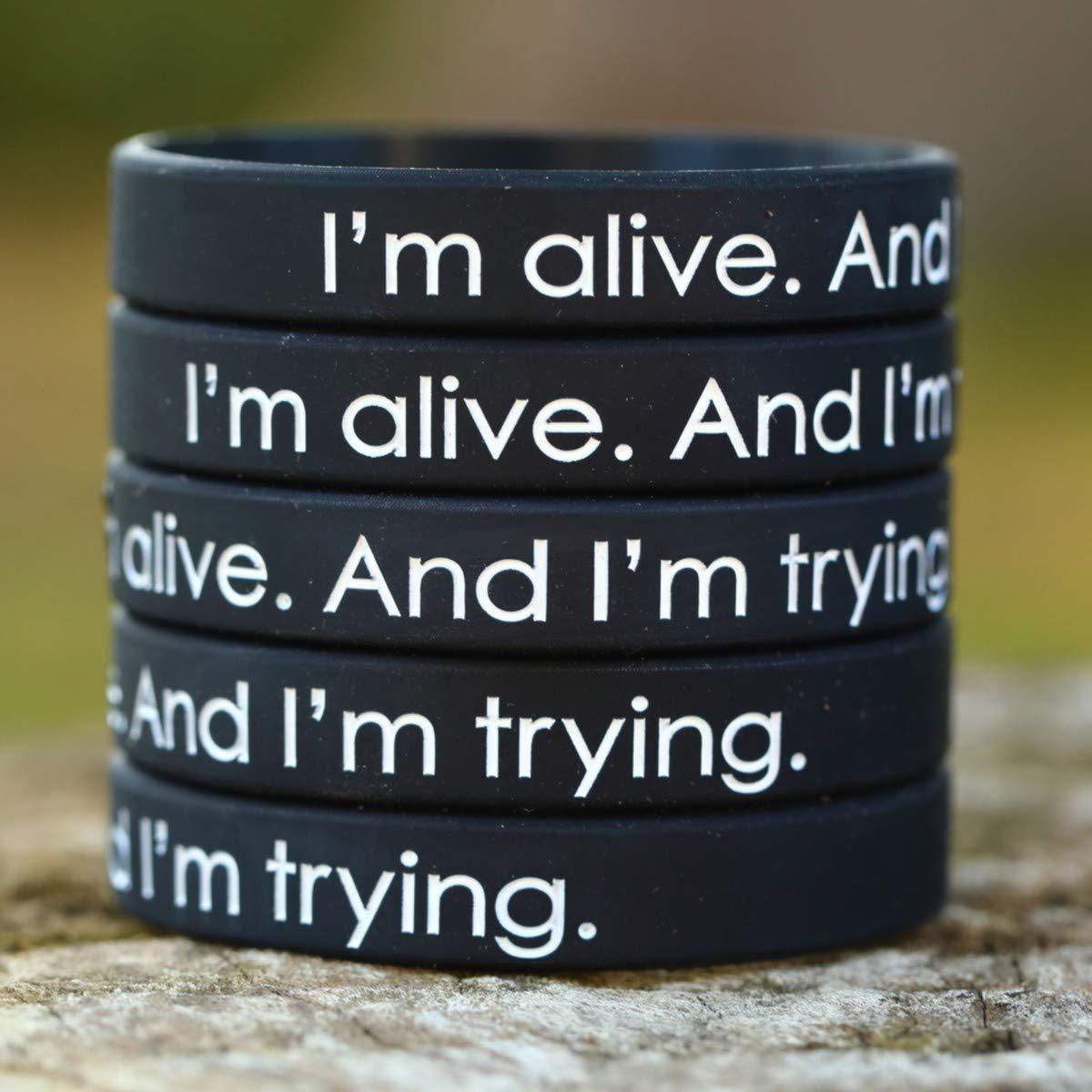 SayitBands 5 I'm Alive and I'm Trying Wristbands