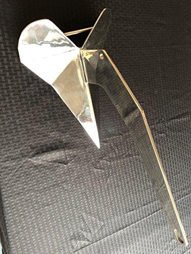 US Stainless US Stainless Stainless Steel 316 Delta Anchor 6.6lbs (3kg) Marine Grade Polished Boat Anchor with 5/16\" (8mm) Bow Shackle