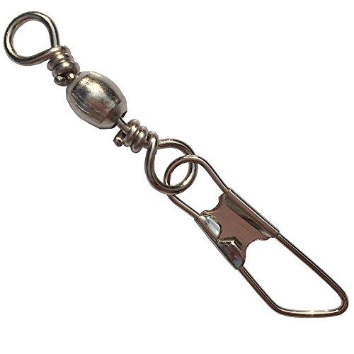 Luengo Luengo 100pcs #6 Solid Fishing Swivel Snaps Hook Connector Barrel Bearing with Welded Rings Stainless Steel +A