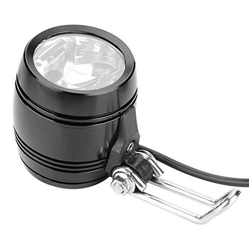 Dioche Dioche LED E-Bike Headlight, Aluminum E-Bike Headlight Horn 2 in 1 Set Front Light Headlamp Light(Black)