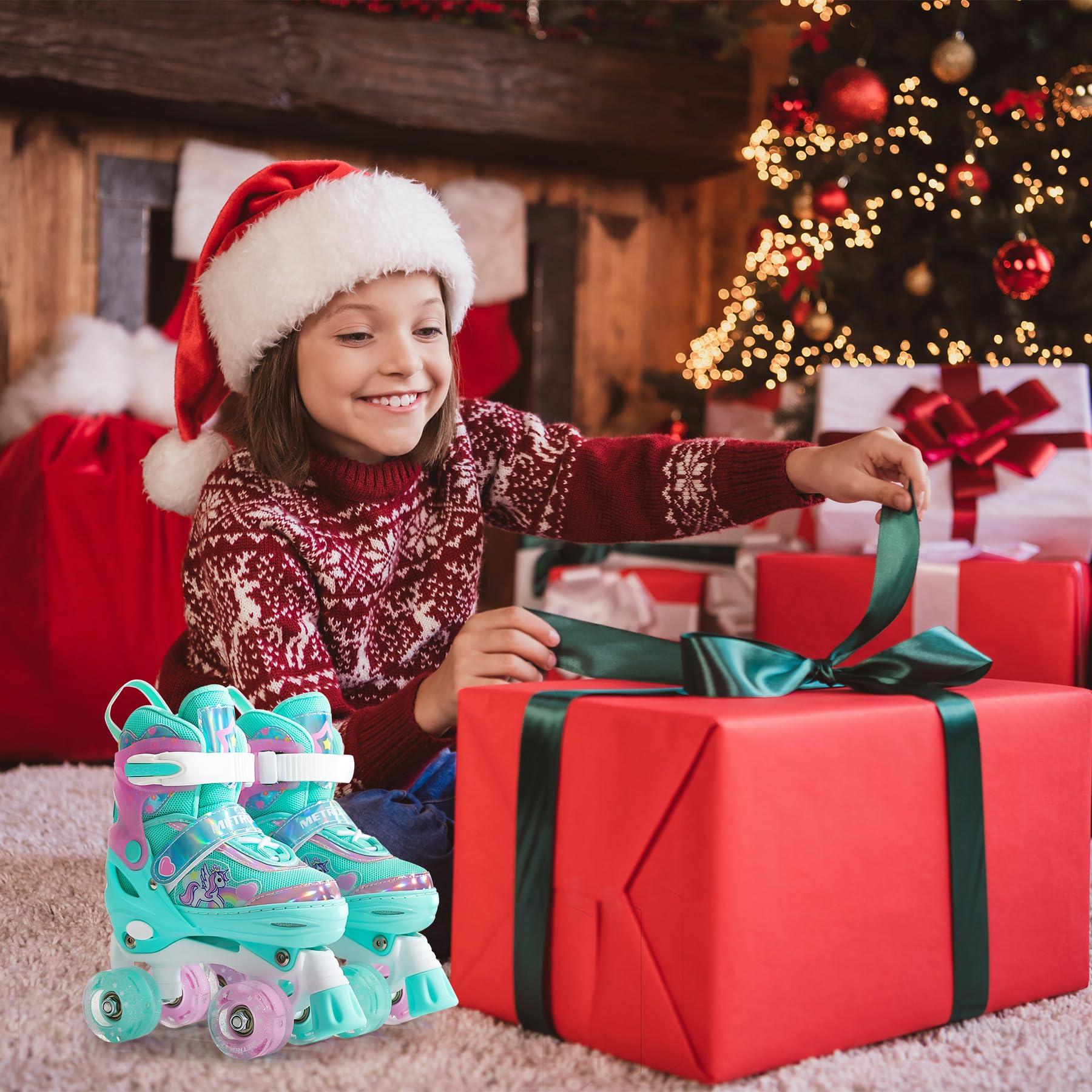 METROLLER METROLLER Kids Roller Skates Girls Ages 4-6 5-8 8-12 Adjustable Toddler Roller Skates Shining Wheels Little Unicorn Sports Outdoors