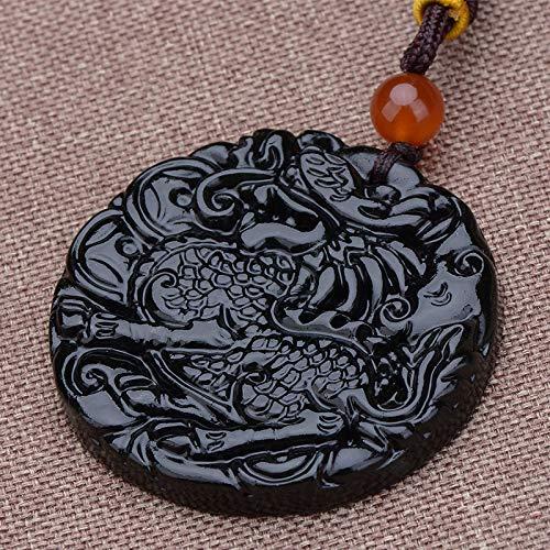 Yuhaoxuan Black Jade Kirin Round Pendant auspicious beast divine beast prosperous wealth urges good luck emerald child giving pendant town otaku jade pendant