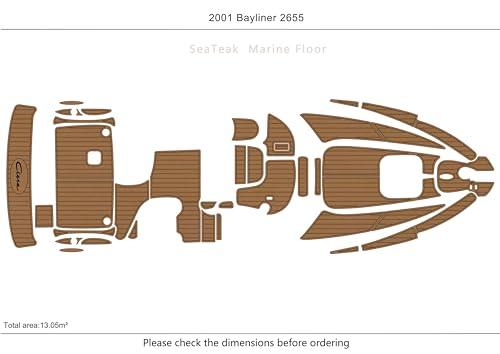 ATDEK ATDEK 2001 Bayliner 2655 Bow and Cockpit & Swim Platform 1/4 6mm eva Faux Teak Deck Surfing Boat Fishing Boat Motorcycle Hurts crapet Non-Slip mat Floor (Dark Grey Over Grey)