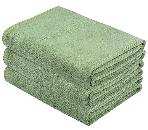 HOPESHINE HOPESHINE Microfiber Gym Towels Fast Drying Sports Towel Fitness Workout Sweat Towels for Men & Women 3-Pack (Army Green X3, 16inch X 32inch)