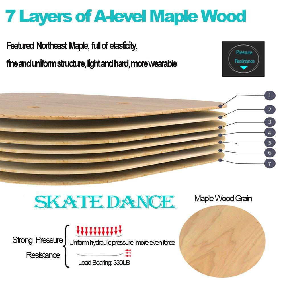 AsFrost AsFrost Portable Roller Road Drift Skates Plate with Cool Maple Deck Anti-Slip Board Split Skateboard with PU Wheels High-end Bearings (Single Pattern)