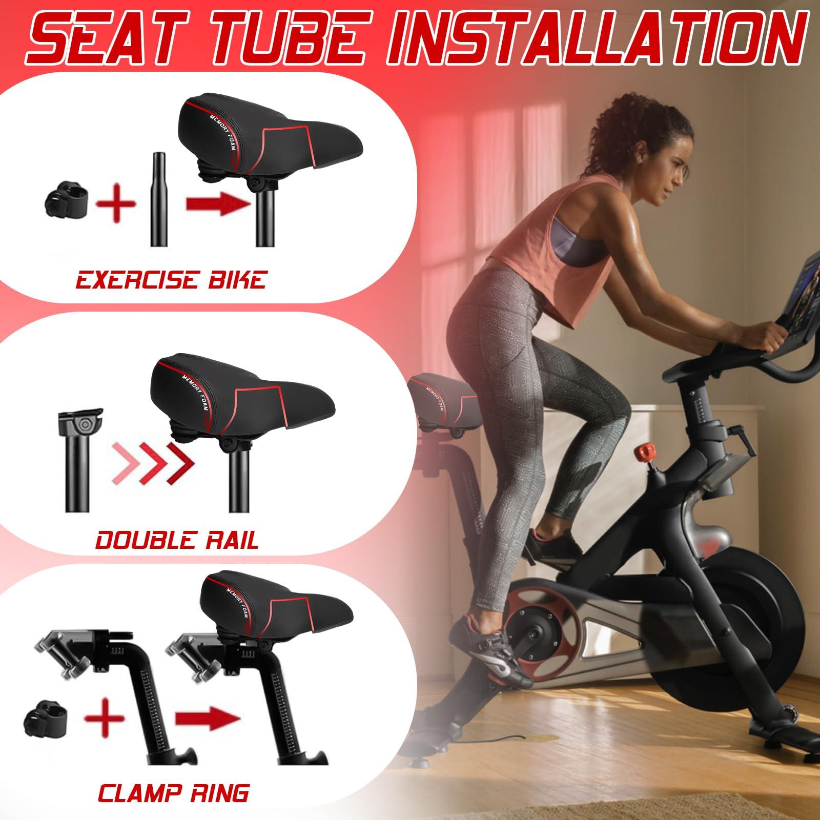 BUCKLOS BUCKLOS Extra Wide Comfort Bike Seat Cushion for Men Women - Bicycle Big Soft Foam Padded Seats for Exercise Bike/Peloton/Ebike/Stationary Bike/Spin Bike