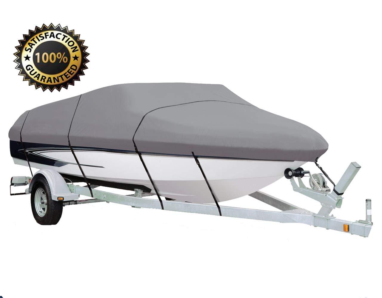 SBU Grey Boat Cover Compatible for SILVERLINE COMORO 16 V O/B 1970-1976, Trailering Storage Mooring