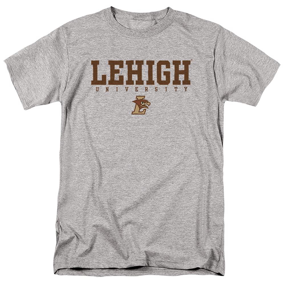 LOGOVISION Lehigh University Official Stacked Short Sleeve Mens Cotton T-Shirt,Athletic Heather, 2X-Large