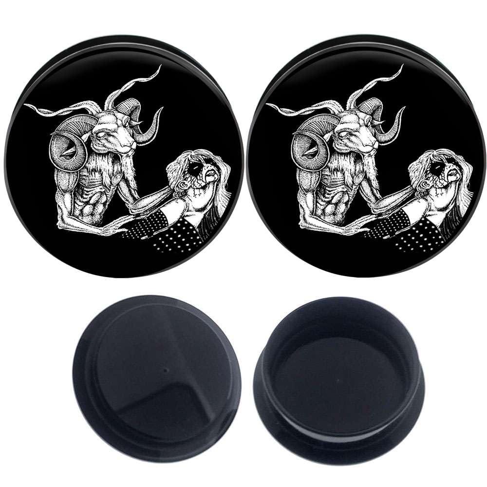 MoDTanOiz - Acrylic logo box flesh tunnels 00 gauges 00g plugs ear gauges 00g tunnels gauges 00 0 gauges plugs for ears Size = 00g plugs 10mm