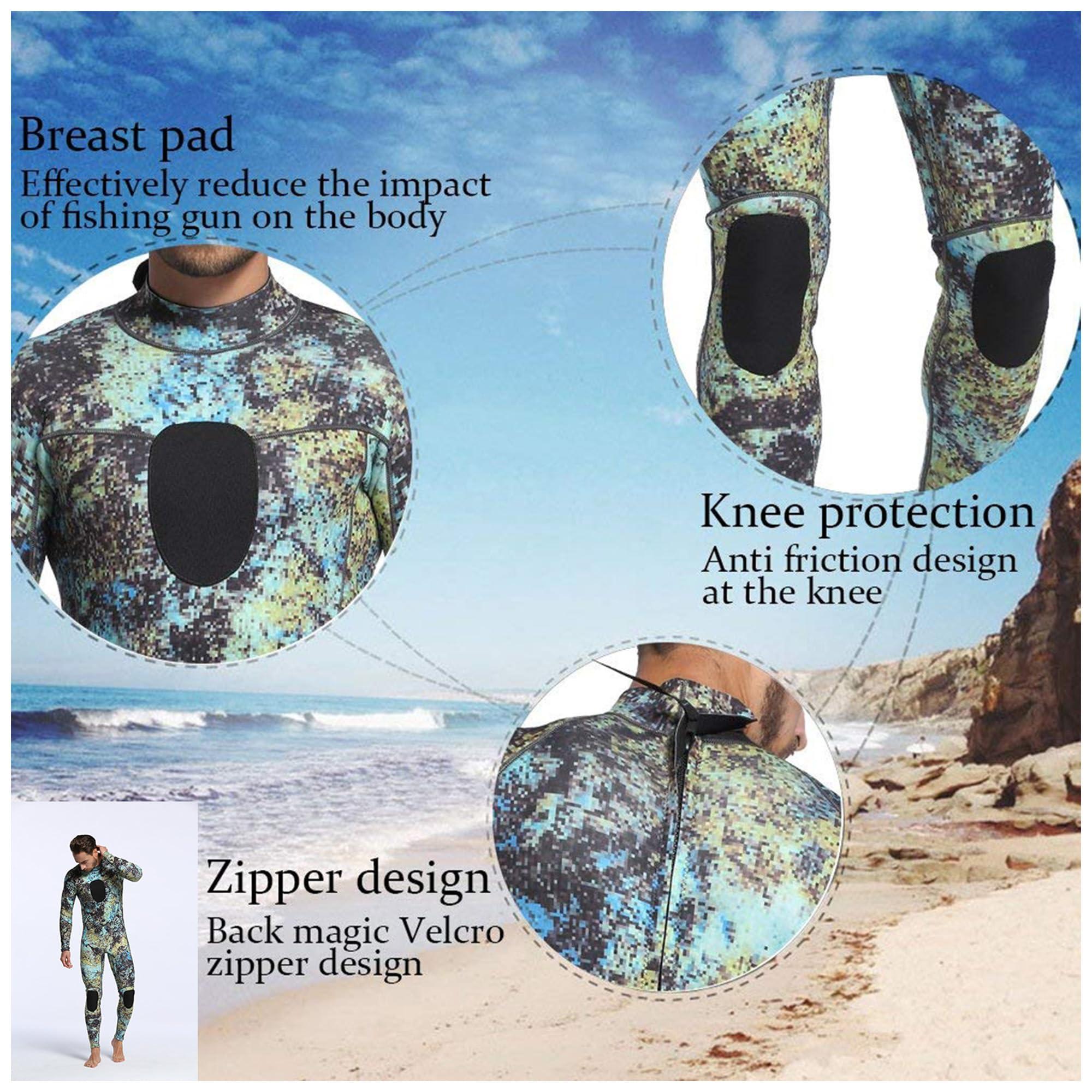 Dyung Tec Wetsuits Mens 3MM Camo Neoprene Scuba Diving Unisex One Piece Sport Skin Spearfishing Full Suit (L)