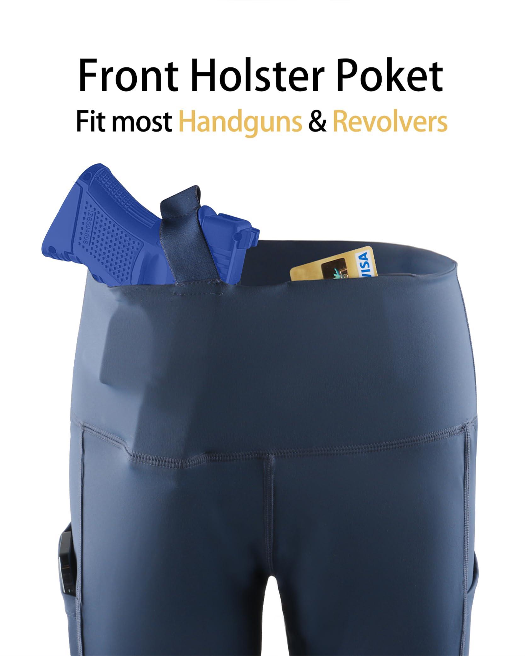 lilcreek Lilcreek Women's Concealed Carry Leggings Gun Holster with Side Pockets,Concealment Compression Universal Yoga Pants