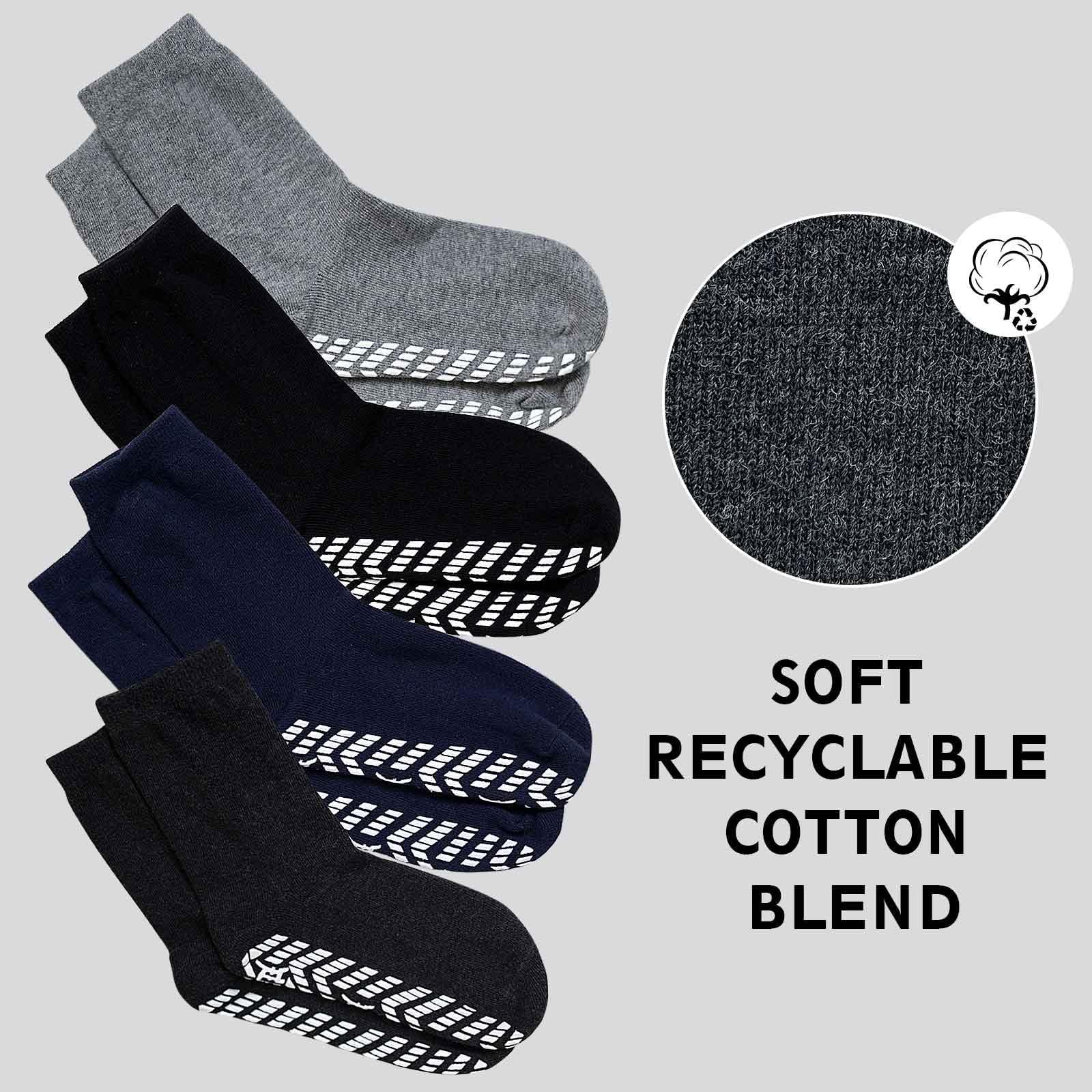 ZAKASA ZAKASA Non Slip Grip Socks - Non Skid Crew Grippy Socks for Men Women Anti Slip Gripper Socks for Elderly Hospital Yoga