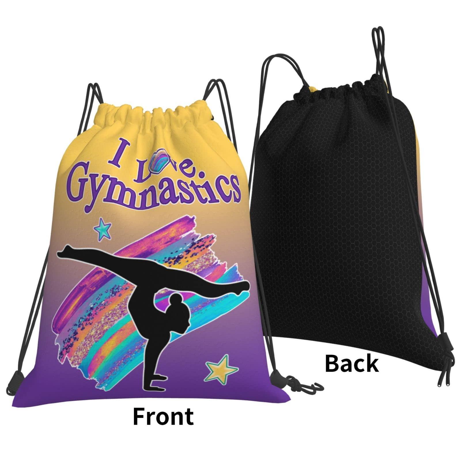 LULYKINI LULYKINI Gymnastics Drawstring Bags For Women Gymnast Drawstring Backpack Water Resistant String Bag Sports Gym Bag