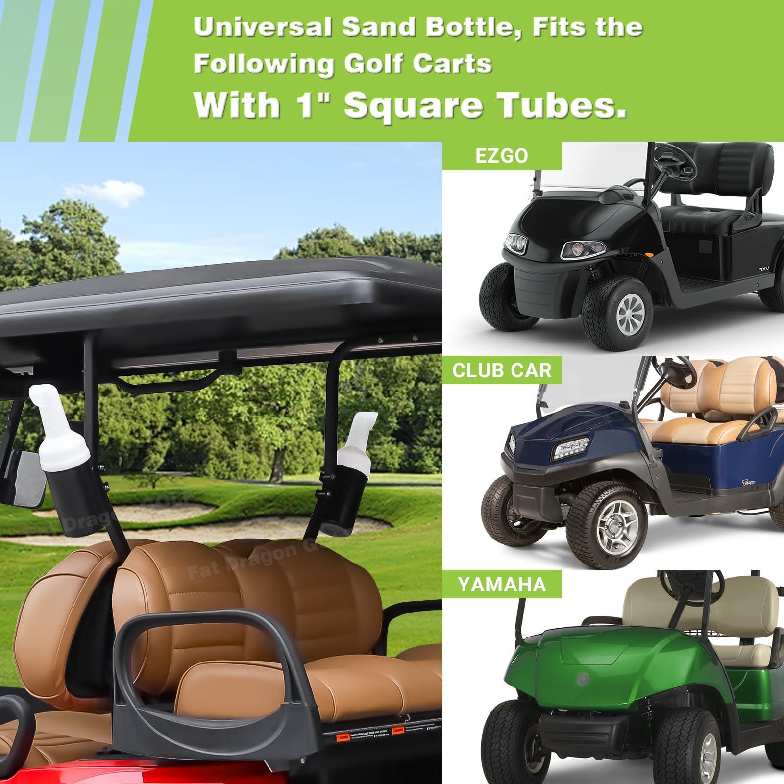 Panglong Panglong Golf Cart Sand Bottle with Holder, Universal No-Drilling Golf Sand Bottle, Divot Filler Sand Bottle for Yamaha, EZGO Club Car with 1" Square Tube Bracket; Large Capacity, Rattle Proof Holder