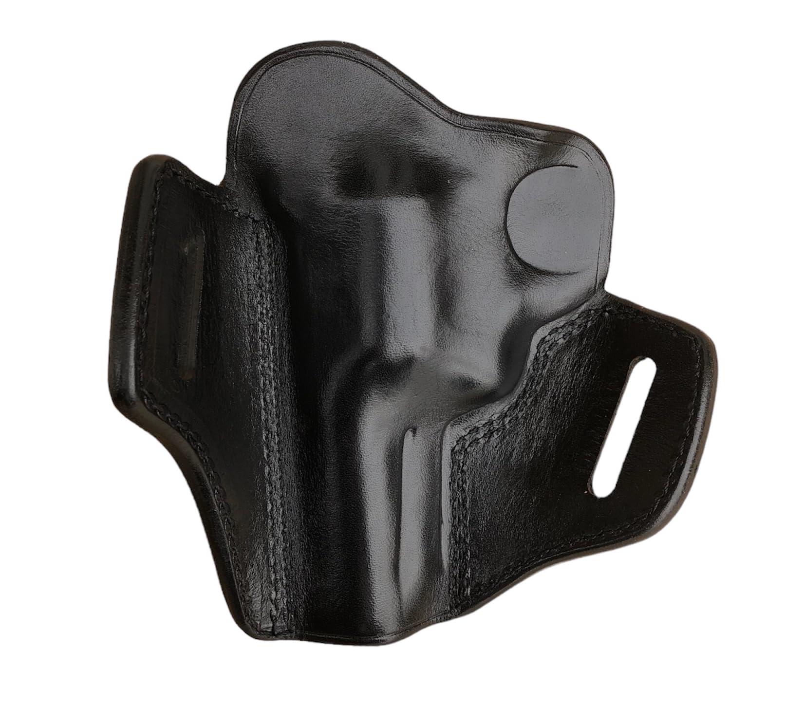 Andien Special Patterned Leather Gun Belt Holster Fits S&W Models 586 686 10 19 60, Premium Leather, Handcrafted - ShnLeather (Black, S&W Model 60 3" Barrel)